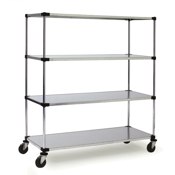 MB Solid Unit, w/Casters, 4 Shelf, 18x48x80